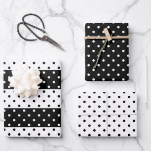 Monochrom Polka Dots Wrapping Paper Set Geschenkpapier Set