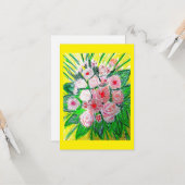 Monochrom, Rosen, Dianthus caryophyllus, Gerb Karte (Vorderseite/Rückseite Beispiel)