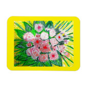 Monochrom, Rosen, Dianthus caryophyllus, Gerb Magnet (Horizontal)