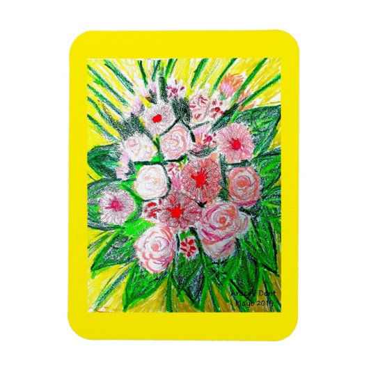 Monochrom, Rosen, Dianthus caryophyllus, Gerb Magnet (Vertikal)