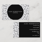 Monochrom scissor Musterfrisurnkarte Visitenkarte (Vorne/Hinten)