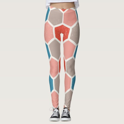 Monochrom-Sechseck Leggings (Vorderseite)