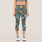 Monochrom Textil Capri Leggings (Vorderseite)