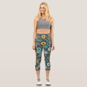 Monochrom Textil Capri Leggings (Vorderseite)