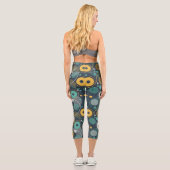 Monochrom Textil Capri Leggings (Rückseite)