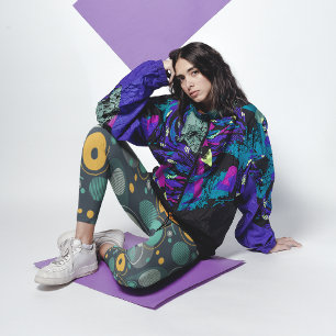 Monochrom Textil Capri Leggings