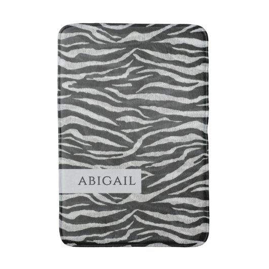 Monochrom-Tierdruck und -name Badematte (Vorderseite Vertikal)