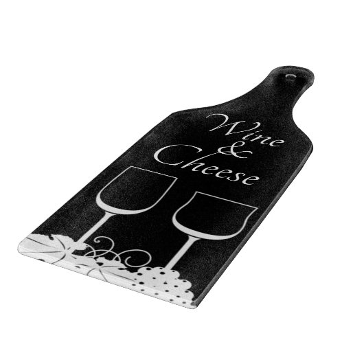 Monochrom-Wein- und Käsepaddel Schneidebrett (Ecke)