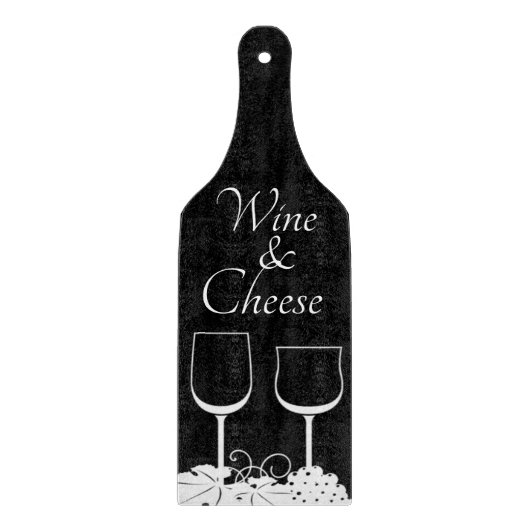 Monochrom-Wein- und Käsepaddel Schneidebrett (Vorderseite)