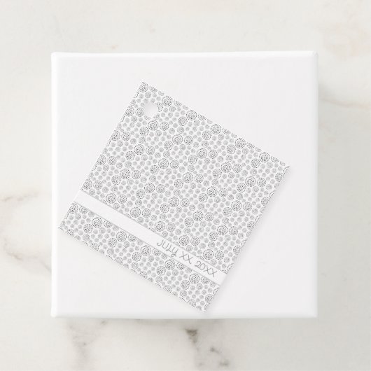 Monochromatic Black Geometric Swirls Pattern Geschenkanhänger (Beispiel)