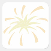 Monochromatic Doodle Burst Quadratischer Aufkleber (Vorderseite)
