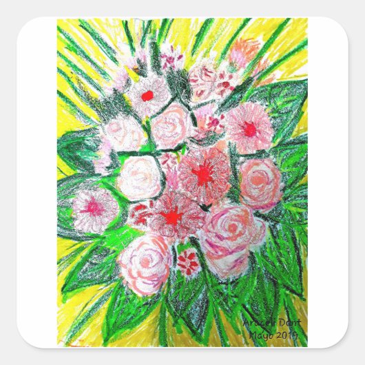 Monochromatic  quadratischer aufkleber (Vorderseite)