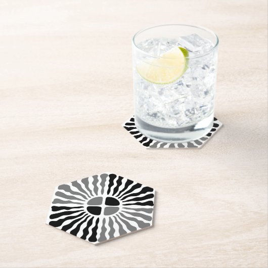 Monochromatic Radiance Sunburst of Flowing Black Untersetzer (Vor Ort)