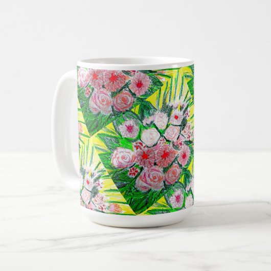 Monochromatic, Rosas, Dianthus caryophyllus,  Gerb Kaffeetasse (Vorderseite Links)