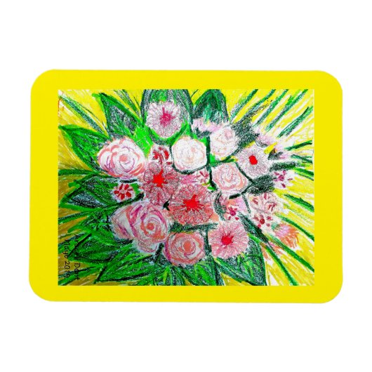 Monochromatic, Rosas, Dianthus caryophyllus,  Gerb Magnet (Horizontal)