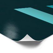 Monochromatic Turquoise Isometric Staircase Maze Poster (Ecke)