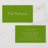 Monochromatisch in grünem Tee Visitenkarte (Vorne/Hinten)