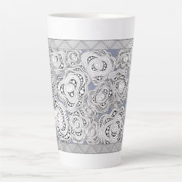 Monochromatische Abstrakte Foral Latte-Tasse Milchtasse