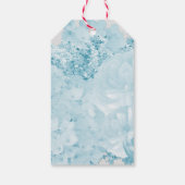 Monochromatische blaue Blumengiftmarken Geschenkanhänger (Rückseite)