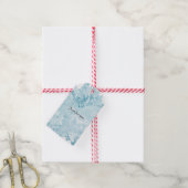 Monochromatische blaue Blumengiftmarken Geschenkanhänger (Mit Garn)