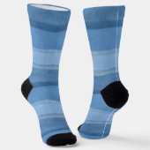 Monochromatische blaue Wasserfarbenstreifen Socken (Gewinkelt)