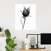 Monochromatische Blume Poster (Heimbüro)