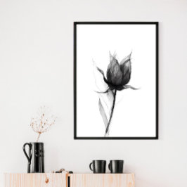 Monochromatische Blume Poster