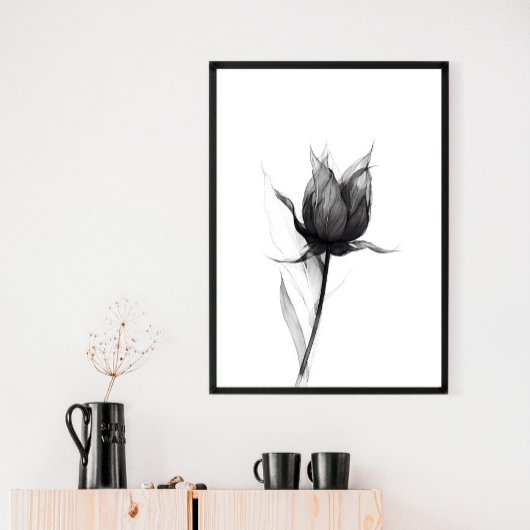 Monochromatische Blume Poster