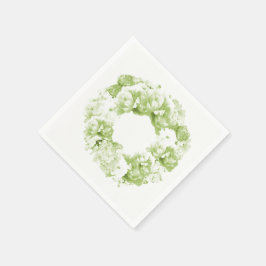 Monochromatische Celery Green Wreath Paper Napkins Serviette