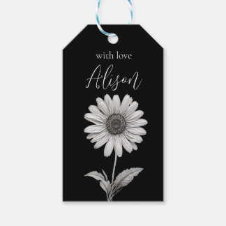 Monochromatische Daisy-Blume Geschenkanhänger