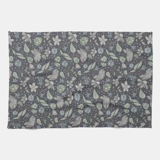 Monochromatische Ditsy-Blume Geschirrtuch (Horizontal)