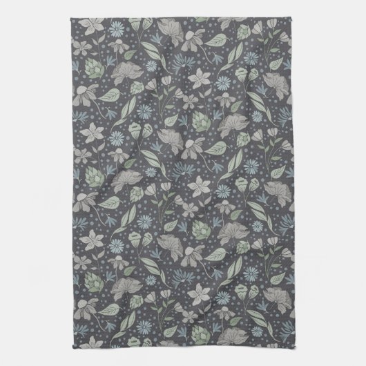 Monochromatische Ditsy-Blume Geschirrtuch (Vertikal)