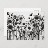 Monochromatische Floral-Symphonie Postkarte (Vorne/Hinten)
