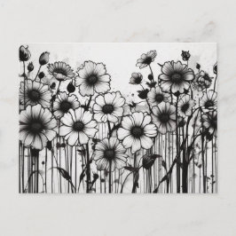 Monochromatische Floral-Symphonie Postkarte