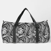 Monochromatische Linie Art Floral Duffle Bag (Rückseite)