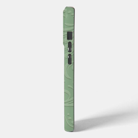 Monochromatische Monogramm-Wirbel für die Sage Gre Case-Mate iPhone Hülle (Rückseite / Links)