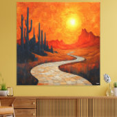 Monochromatische Orange Abstrakte Wüstenlandschaft Leinwanddruck (Insitu (Wohnzimmer))