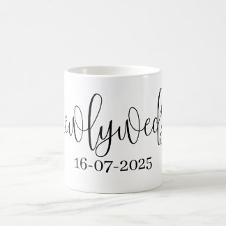 Monochromatische Personalisierte Hochzeitdatum Tas Kaffeetasse