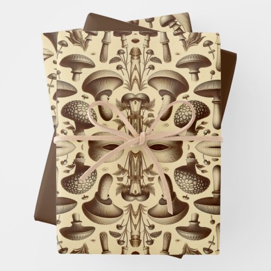 Monochromatische Pilze Geschenkpapier Set (Beispiel)