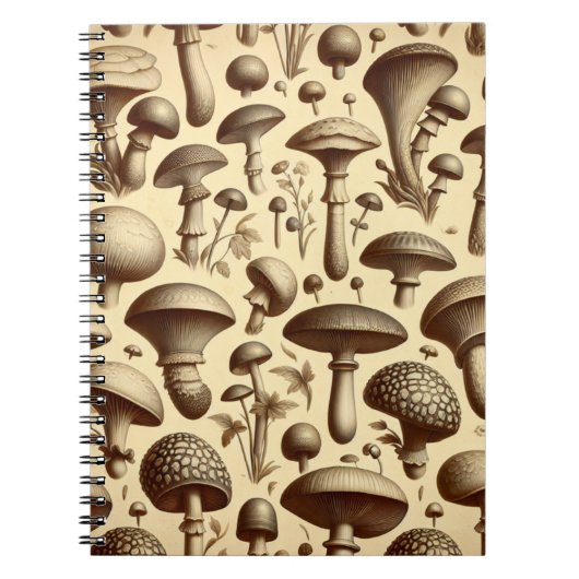 Monochromatische Pilze Notizblock (Vorderseite)