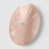 Monochromatische Rosa Rose Gold Metallische römisc Große Wanduhr (Winkel)