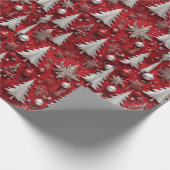Monochromatische rote Weihnachten mit Metallic-Akz Geschenkpapier (Ecke)