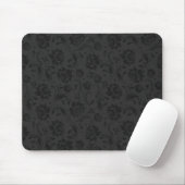 Monochromatische Schwarz- und Dunkelgrau-Floral-Da Mousepad (Mit Mouse)