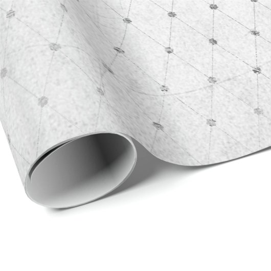 Monochromatische Silberpunkte Net Gray Diamond Alt Geschenkpapier (Rolleneckpunkt)