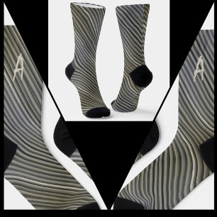 Monochromatische Streifen aus Grau und Schwarz Socken