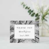 Monochromatische Treetops vielen Dank Postkarte (Stehend Vorderseite)