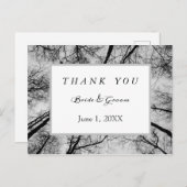 Monochromatische Treetops vielen Dank Postkarte (Vorne/Hinten)