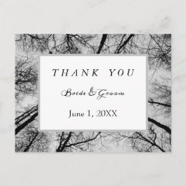 Monochromatische Treetops vielen Dank Postkarte