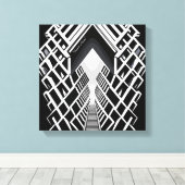 Monochromatische Treppe: Obelisk der Kontraste Leinwanddruck (Insitu (Holzboden))