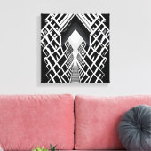 Monochromatische Treppe: Obelisk der Kontraste Leinwanddruck (Insitu (Wohnzimmer))